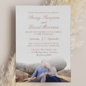 Elegant Photo Wedding with Real Roos Gold Folie Uitnodiging