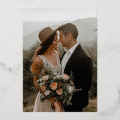 Elegant photogold calligrafie script bruiloft folie uitnodiging (Achterkant)