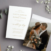 Elegant photogold calligrafie script bruiloft kaart