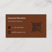 Elegant Photography Workshop Brown Business Card Visitekaartje (Achterkant)