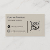 Elegant Photography Workshop Brown Business Card Visitekaartje (Achterkant)