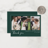 Elegant Photos Modern Wedding Thank You Notitiekaartje (Voorkant / Achterkant in situ)