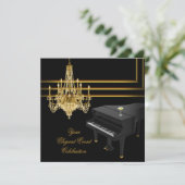 Elegant Piano Chandelier Gold Champagne Kaart (Staand voorkant)