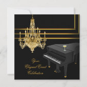 Elegant Piano Chandelier Gold Champagne Kaart (Voorkant)