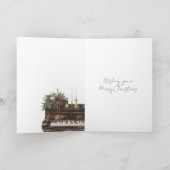 Elegant Piano Gold Brown Stripes Christmas Kaart (Binnen)
