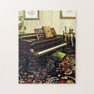 Elegant Piano in Victoriaans Parlor Legpuzzel
