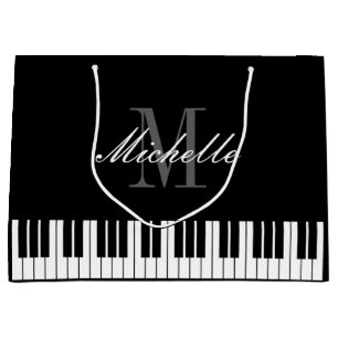 Elegant piano keys cadeautassen met aangepaste naa large cadeautasje