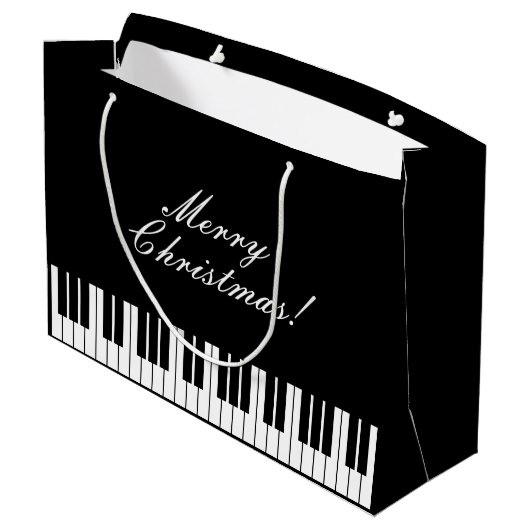 Elegant piano keys cadeautassen met aangepaste naa large cadeautasje (Achterkant Gekanteld)
