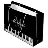 Elegant piano keys cadeautassen met aangepaste naa large cadeautasje (Voorkant Gekanteld)