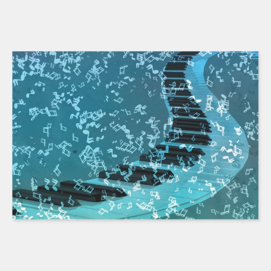 Elegant Piano Keys Music Instrument Theme Inpakpapier Vel (Voorkant)