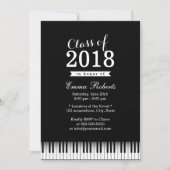 Elegant Piano Keys Music School Graduparty Kaart (Voorkant)