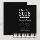 Elegant Piano Keys Music School Graduparty Kaart (Voorkant / Achterkant)