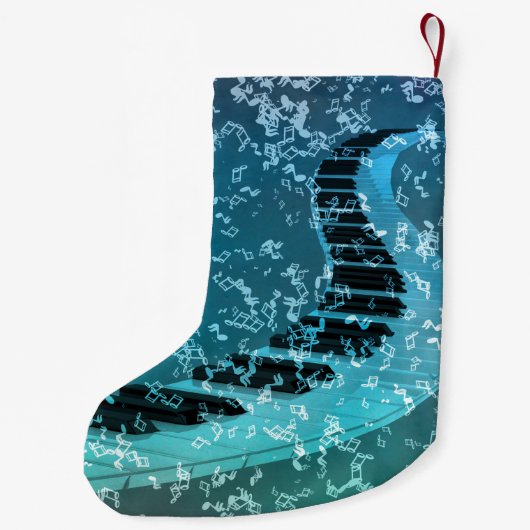 Elegant Piano Keys Musician Kerstfeestdag Kleine Kerstsok (Achterkant)