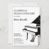 Elegant piano klassiek concert kaart (Voorkant)