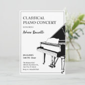 Elegant piano klassiek concert kaart (Staand voorkant)