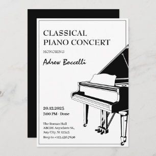 Elegant piano klassiek concert kaart