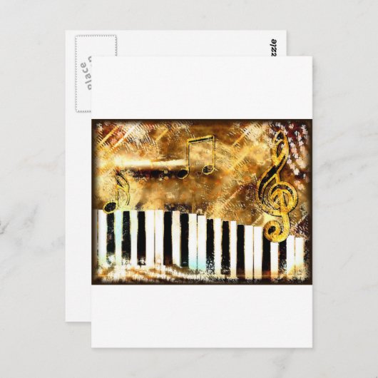 Elegant Piano Music & Notes Briefkaart (Voorkant / Achterkant)