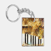 Elegant Piano Music & Notes Sleutelhanger (Voorkant Links)
