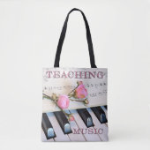 Elegant Piano Music Teacher Tote Bag (Voorkant)
