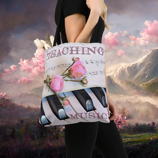 Elegant Piano Music Teacher Tote Bag