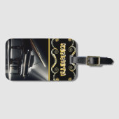 Elegant piano ontwerp op zwarte aansteker bagagelabel (Voorkant (horizontaal))