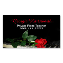 Elegant Piano Teacher Business Magnet