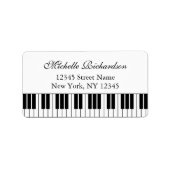 Elegant piano teacher or pianist address labs etiket (Voorkant)