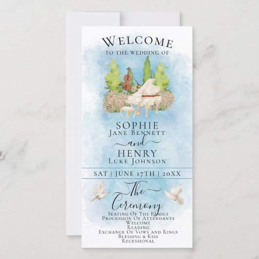 Elegant Piano | Viool Duiven Luxe Trouwprogramma (Voorkant)