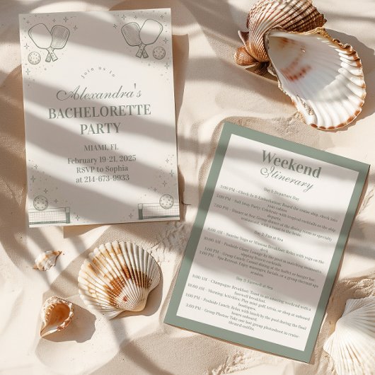Elegant Pickleball Club Bachelorette Party Kaart