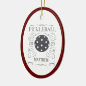  Elegant Pickleball Monogram Naam Ceramic O Keramisch Ornament (Links)