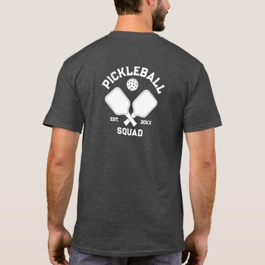 Elegant Pickleball Monogram Ontwerp T-shirt (Achterkant)