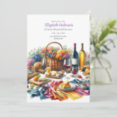 Elegant Picknickfeest Verjaardag Pensioen ELKE Geb Kaart (Staand voorkant)