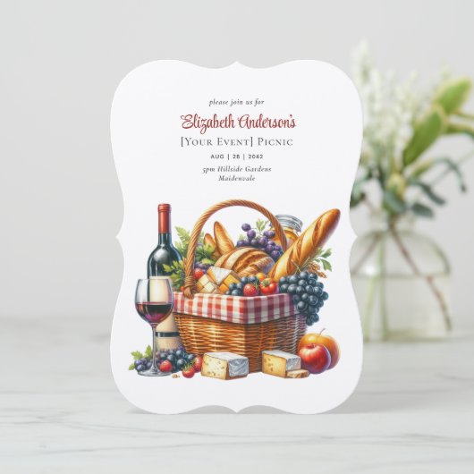 Elegant Picknickfeest Verjaardag Pensioen ELKE Geb Kaart (Staand voorkant)