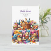 Elegant Picknickfeest Verjaardag Pensioen ELKE Geb Kaart (Staand voorkant)