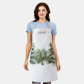 Elegant pijnbosbos en berg met monogram schort (Gedragen)