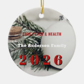 Elegant Pine 2026 New Year's Eve custom your Keramisch Ornament (Voorkant)