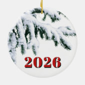 Elegant Pine 2026 New Year's Eve custom your Keramisch Ornament (Achterkant)