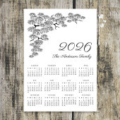 Elegant Pine Branch Botanical Calendar 2026