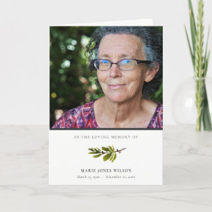 Elegant Pine Branch Fauna Fotosympathie Memorial Bedankkaart