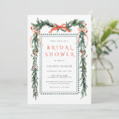 Elegant Pine Branch Lijst Kerst Vrijgezellenfeest Kaart (Staand voorkant)