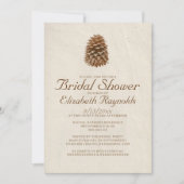 Elegant Pine Cone Bridal Shower Invitations Kaart (Voorkant)