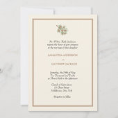 Elegant Pine Cone Wedding Invitation Kaart (Voorkant)
