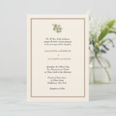 Elegant Pine Cone Wedding Invitation Kaart (Staand voorkant)