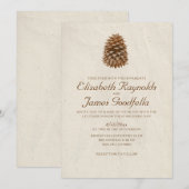 Elegant Pine Cone Wedding Invitations Kaart