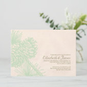 Elegant Pine Cones Wedding Invitations Kaart (Staand voorkant)