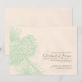 Elegant Pine Cones Wedding Invitations Kaart (Voorkant / Achterkant)