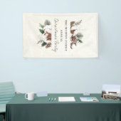 Elegant Pine & Cotton Kerstmis Spandoek (Beurs)