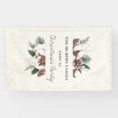 Elegant Pine & Cotton Kerstmis Spandoek (Horizontaal)