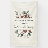 Elegant Pine & Cotton Kerstmis Spandoek (Verticaal)