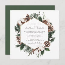 Elegant Pine & Cotton Winter Weddenschap